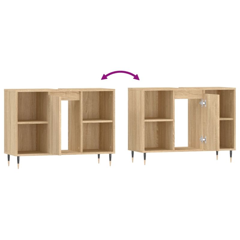 Casa si Gradina - Mobilier - Mobilier baie - Comode baie - Comoda pentru baie, stejar sonoma, 80x33x60 cm, lemn compozit - Infinity.ro