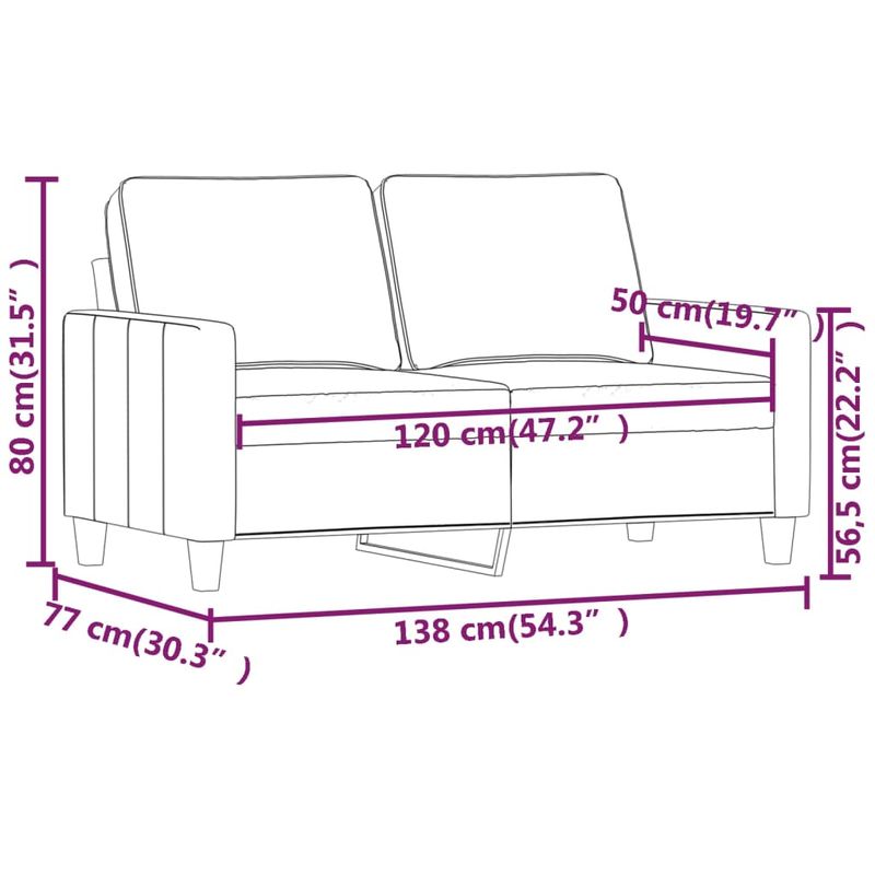 Casa si Gradina - Mobilier - Canapele si coltare - Canapele - Canapea cu 2 locuri, galben, 120 cm, catifea - Infinity.ro