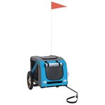 Petshop - Accesorii petshop - Culcusuri si custi - Genti si articole transport - Remorca bicicleta animale companie, albastru/gri, oxford/fier - Infinity.ro