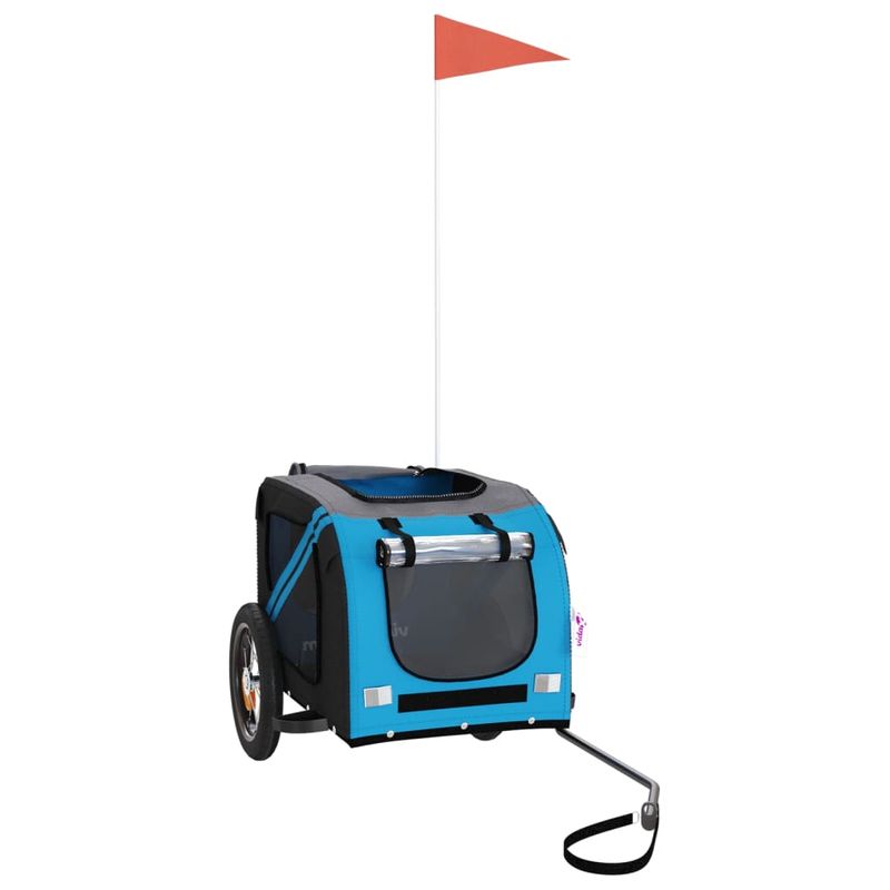 Petshop - Accesorii petshop - Culcusuri si custi - Genti si articole transport - Remorca bicicleta animale companie, albastru/gri, oxford/fier - Infinity.ro