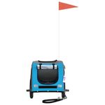 Petshop - Accesorii petshop - Culcusuri si custi - Genti si articole transport - Remorca bicicleta animale companie, albastru/gri, oxford/fier - Infinity.ro