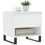 Casa si Gradina - Mobilier - Mese si birouri - Masute de cafea - Masuta de cafea, alb extralucios, 50x46x50 cm, lemn prelucrat - Infinity.ro