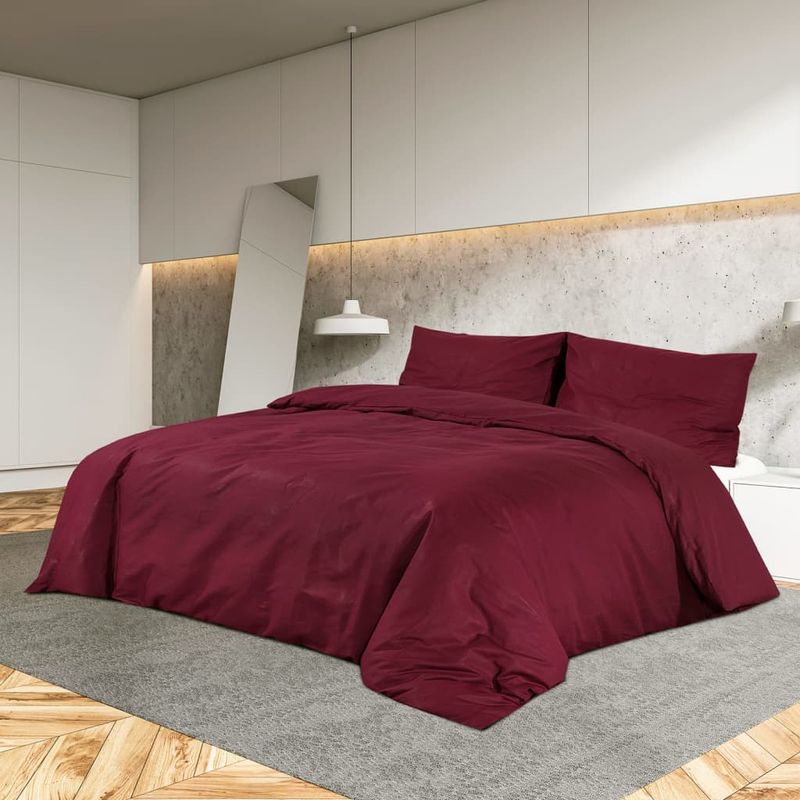 Casa si Gradina - Textile si covoare - Lenjerii de pat - Seturi de lenjerie - Set cu husa de pilota, rosu bordo, 240x220 cm, microfibra - Infinity.ro