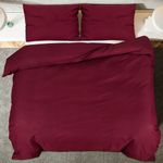 Casa si Gradina - Textile si covoare - Lenjerii de pat - Seturi de lenjerie - Set cu husa de pilota, rosu bordo, 240x220 cm, microfibra - Infinity.ro
