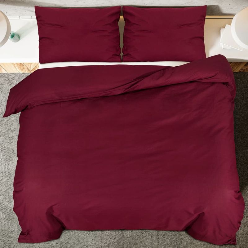 Casa si Gradina - Textile si covoare - Lenjerii de pat - Seturi de lenjerie - Set cu husa de pilota, rosu bordo, 240x220 cm, microfibra - Infinity.ro