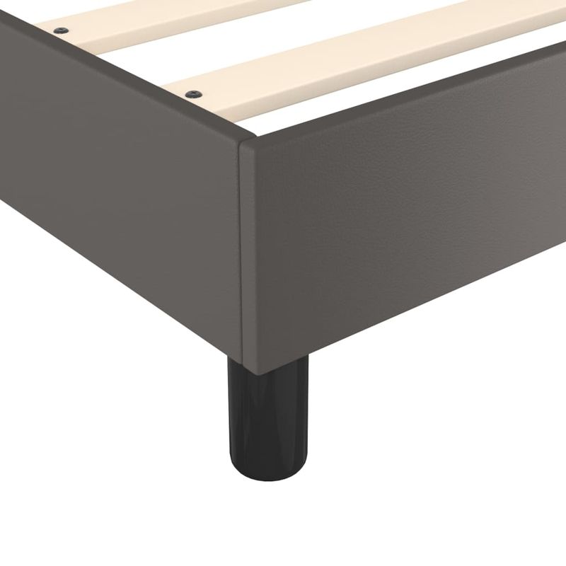 Casa si Gradina - Mobilier - Paturi si accesorii - Paturi - Pat box spring cu saltea, gri, 180x200 cm, piele ecologica - Infinity.ro