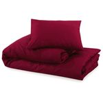Casa si Gradina - Textile si covoare - Lenjerii de pat - Seturi de lenjerie - Set cu husa de pilota, rosu bordo, 240x220 cm, microfibra - Infinity.ro