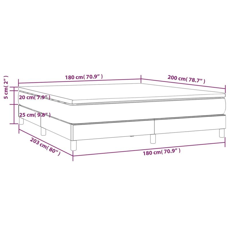 Casa si Gradina - Mobilier - Paturi si accesorii - Paturi - Pat box spring cu saltea, gri, 180x200 cm, piele ecologica - Infinity.ro