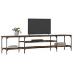Casa si Gradina - Mobilier - Comode si corpuri - Comode - Comoda TV, stejar afumat, 201x35x45 cm, lemn prelucrat & fier - Infinity.ro