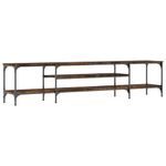 Casa si Gradina - Mobilier - Comode si corpuri - Comode - Comoda TV, stejar afumat, 201x35x45 cm, lemn prelucrat & fier - Infinity.ro