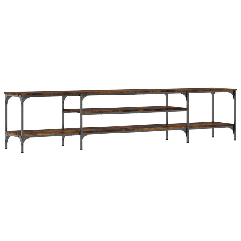 Casa si Gradina - Mobilier - Comode si corpuri - Comode - Comoda TV, stejar afumat, 201x35x45 cm, lemn prelucrat & fier - Infinity.ro