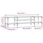 Casa si Gradina - Mobilier - Comode si corpuri - Comode - Comoda TV, stejar afumat, 201x35x45 cm, lemn prelucrat & fier - Infinity.ro