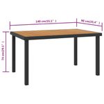 Casa si Gradina - Gradina si terasa - Mobilier exterior - Mese gradina - Masa de gradina, maro, 140x90x74 cm, aluminiu si WPC - Infinity.ro