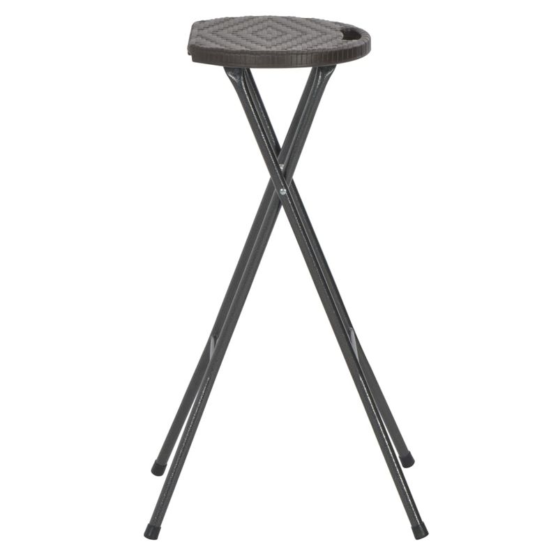 Casa si Gradina - Gradina si terasa - Mobilier exterior - Scaune si sezlonguri gradina - Scaune de bar pliabile 2 buc., maro, HDPE si otel, aspect ratan - Infinity.ro