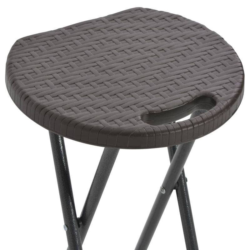 Casa si Gradina - Gradina si terasa - Mobilier exterior - Scaune si sezlonguri gradina - Scaune de bar pliabile 2 buc., maro, HDPE si otel, aspect ratan - Infinity.ro