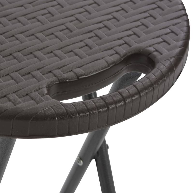 Casa si Gradina - Gradina si terasa - Mobilier exterior - Scaune si sezlonguri gradina - Scaune de bar pliabile 2 buc., maro, HDPE si otel, aspect ratan - Infinity.ro