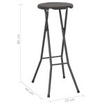 Casa si Gradina - Gradina si terasa - Mobilier exterior - Scaune si sezlonguri gradina - Scaune de bar pliabile 2 buc., maro, HDPE si otel, aspect ratan - Infinity.ro