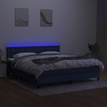 Casa si Gradina - Mobilier - Paturi si accesorii - Paturi - Pat cu arcuri, saltea si LED, albastru, 160x200 cm, textil - Infinity.ro