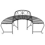 Casa si Gradina - Gradina si terasa - Mobilier exterior - Bancute de gradina - Banca circulara de copac, 2 buc., negru, Ø159 cm, otel - Infinity.ro