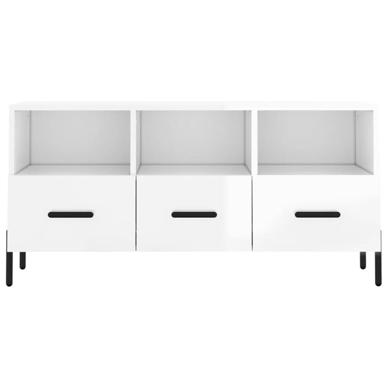 Casa si Gradina - Mobilier - Comode si corpuri - Comode - Comoda TV, alb extralucios, 102x36x50 cm, lemn prelucrat - Infinity.ro