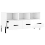 Casa si Gradina - Mobilier - Comode si corpuri - Comode - Comoda TV, alb extralucios, 102x36x50 cm, lemn prelucrat - Infinity.ro