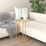 Casa si Gradina - Mobilier - Mese si birouri - Mese living - Masa laterala de calculator, 50x35x65 cm, sticla transparenta - Infinity.ro