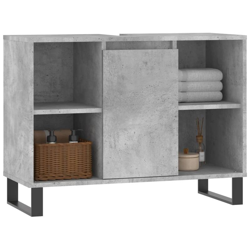 Casa si Gradina - Mobilier - Mobilier baie - Comode baie - Comoda pentru baie, gri beton, 80x33x60 cm, lemn compozit - Infinity.ro