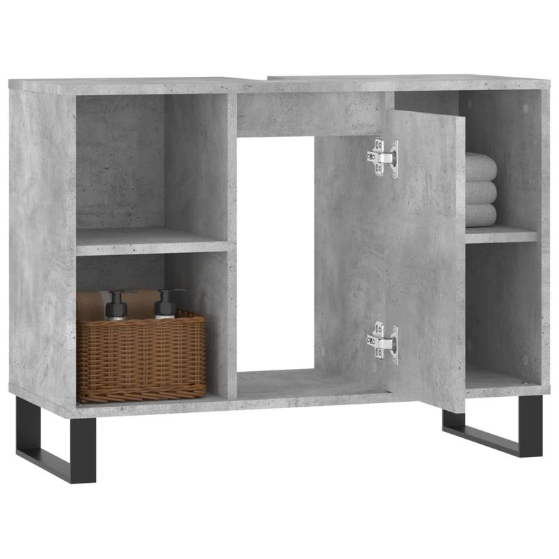 Casa si Gradina - Mobilier - Mobilier baie - Comode baie - Comoda pentru baie, gri beton, 80x33x60 cm, lemn compozit - Infinity.ro