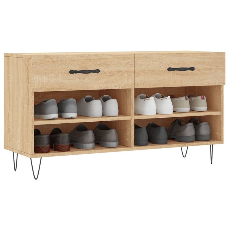 Casa si Gradina - Mobilier - Organizare si depozitare - Organizator incaltaminte - Bancheta pantofar, stejar sonoma, 102x35x55 cm, lemn prelucrat - Infinity.ro