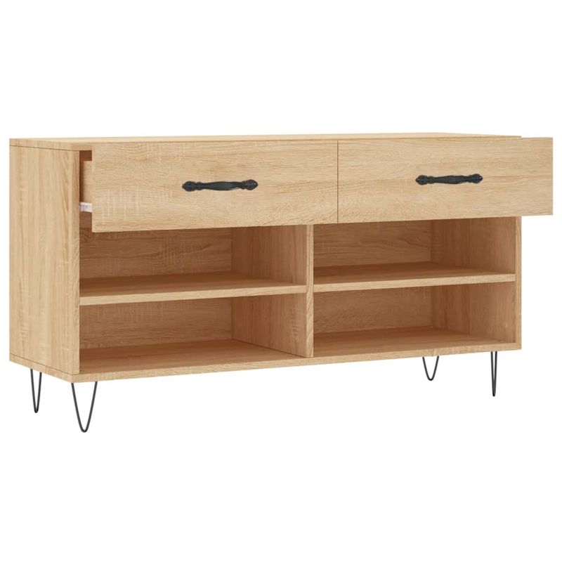 Casa si Gradina - Mobilier - Organizare si depozitare - Organizator incaltaminte - Bancheta pantofar, stejar sonoma, 102x35x55 cm, lemn prelucrat - Infinity.ro