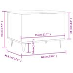Casa si Gradina - Mobilier - Mese si birouri - Masute de cafea - Masuta de cafea, gri sonoma, 60x44,5x45 cm, lemn prelucrat - Infinity.ro