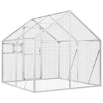 Petshop - Accesorii petshop - Culcusuri si custi - Tarcuri si colivii - Voliera de pasari, argintiu, 1,79x2x1,85 m, aluminiu - Infinity.ro