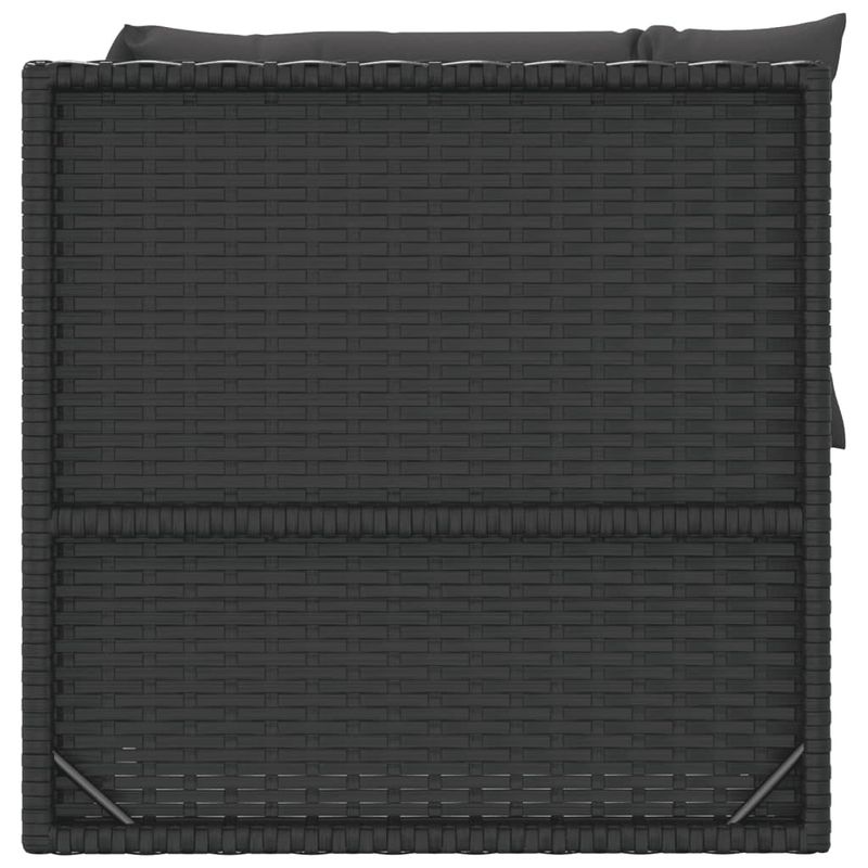 Casa si Gradina - Gradina si terasa - Mobilier exterior - Seturi mobila gradina - Set sezlonguri de gradina, 2 piese, cu perne, negru, poliratan - Infinity.ro