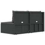 Casa si Gradina - Gradina si terasa - Mobilier exterior - Seturi mobila gradina - Set sezlonguri de gradina, 2 piese, cu perne, negru, poliratan - Infinity.ro