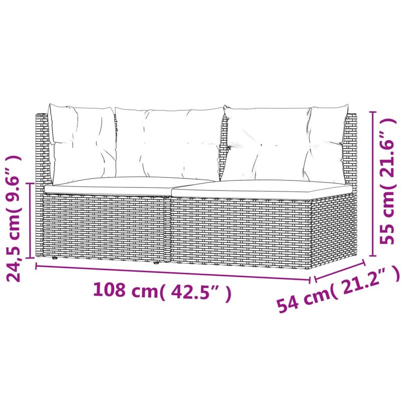 Casa si Gradina - Gradina si terasa - Mobilier exterior - Seturi mobila gradina - Set sezlonguri de gradina, 2 piese, cu perne, negru, poliratan - Infinity.ro