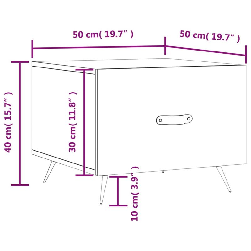 Casa si Gradina - Mobilier - Mese si birouri - Masute de cafea - Masuta de cafea, stejar fumuriu, 50x50x40 cm, lemn prelucrat - Infinity.ro