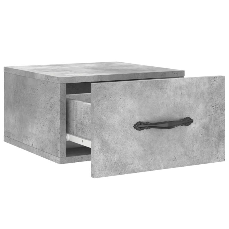 Casa si Gradina - Mobilier - Comode si corpuri - Noptiere - Noptiera de perete, gri beton, 35x35x20 cm - Infinity.ro
