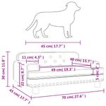Petshop - Accesorii petshop - Culcusuri si custi - Culcusuri si saltele - Pat de caini, gri deschis, 70x45x30 cm, catifea - Infinity.ro