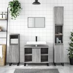 Casa si Gradina - Mobilier - Mobilier baie - Comode baie - Comoda pentru baie, gri sonoma, 80x33x60 cm, lemn compozit - Infinity.ro