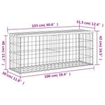 Casa si Gradina - Gradina si terasa - Mobilier exterior - Bancute de gradina - Banca gradina, design gabion, 103x31,5x42cm, lemn pin impregnat - Infinity.ro