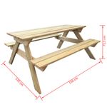 Casa si Gradina - Gradina si terasa - Mobilier exterior - Mese gradina - Masa de picnic, 150 x 135 x 71,5 cm, lemn - Infinity.ro