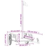 Sport si Outdoor - Ciclism - Accesorii pentru biciclete - Remorci biciclete - Remorca de bicicleta, textil oxford și fier, mărime 126x63x36 cm - Infinity.ro