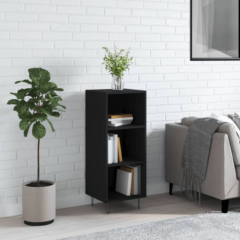Casa si Gradina - Mobilier - Comode si corpuri - Comode - Servanta, negru, 34,5x32,5x90 cm, lemn compozit - Infinity.ro