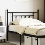 Casa si Gradina - Mobilier - Paturi si accesorii - Accesorii paturi - Tablie de pat metalica, negru, 107 cm - Infinity.ro