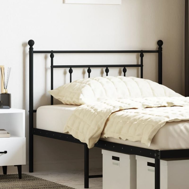 Casa si Gradina - Mobilier - Paturi si accesorii - Accesorii paturi - Tablie de pat metalica, negru, 107 cm - Infinity.ro