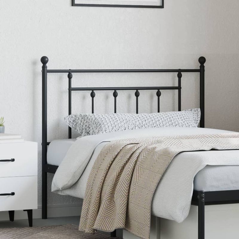 Casa si Gradina - Mobilier - Paturi si accesorii - Accesorii paturi - Tablie de pat metalica, negru, 107 cm - Infinity.ro