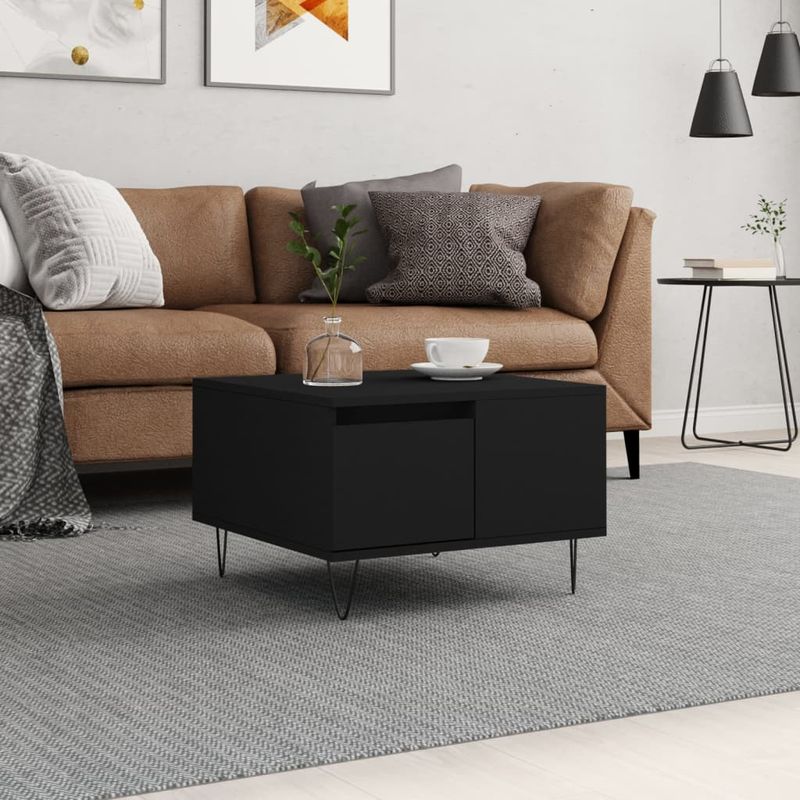 Casa si Gradina - Mobilier - Mese si birouri - Masute de cafea - Masuta de cafea, negru, 55x55x36,5 cm, lemn prelucrat - Infinity.ro