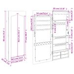 Casa si Gradina - Decoratiuni - Oglinzi - Dulap de bijuterii cu oglinda de perete, alb, 37,5x10x90 cm - Infinity.ro