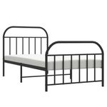 Casa si Gradina - Mobilier - Paturi si accesorii - Paturi - Cadru pat metalic cu tablii de cap/picioare, negru, 107x203 cm - Infinity.ro