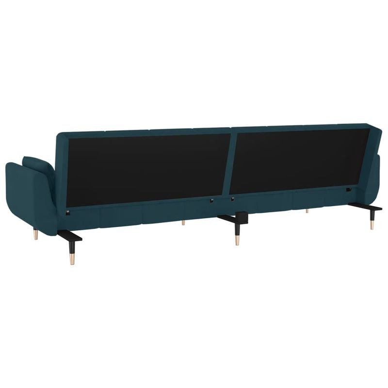 Casa si Gradina - Mobilier - Canapele si coltare - Canapele - Canapea extensibila cu 2 locuri, 2 perne, albastru, catifea - Infinity.ro